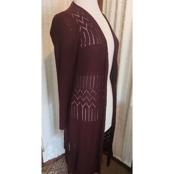 C10 Love Always long burgandy cardigan - Picture 4 of 12
